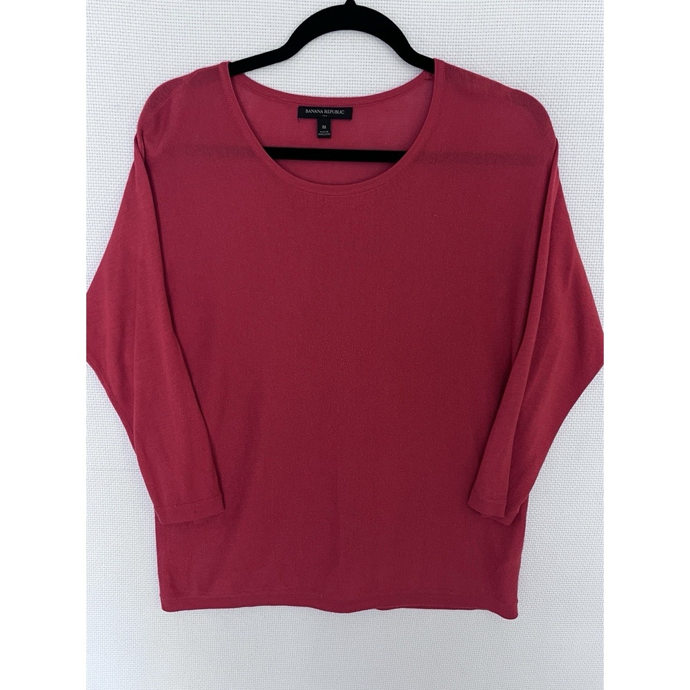 Banana Republic Soft Viscose Blend Long Sleeve Raglan Sweater Size Medium